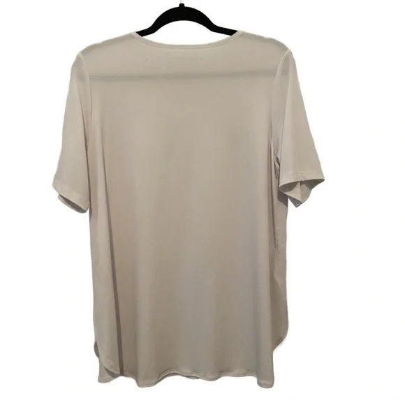 Susan Graver Modern Essentials Liquid Knit Elbow Sleeve Tunic Top White M New - Picture 3 of 9